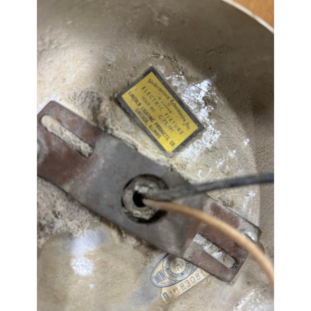 Metal 1960s Mid-Century Modern Dual Cone Swivel Pendant by Lincoln Lighting of Chicago For Sale - Image 7 of 8