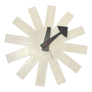 Howard Miller White Asterisk Clock Mid Century