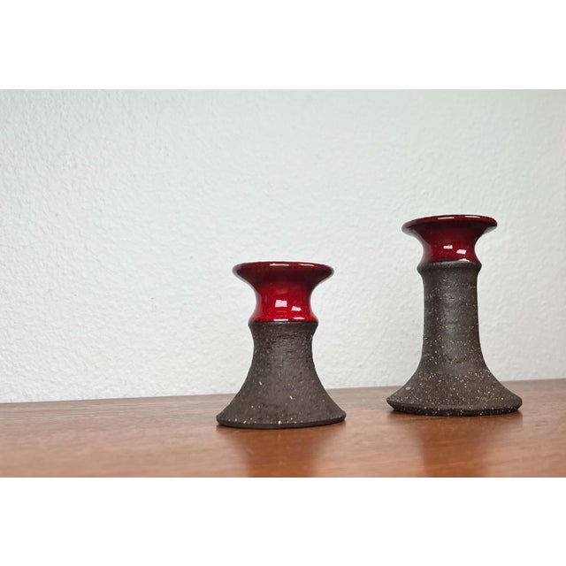 Ceramic Mid-Century Modern Danish Studio Pottery Candleholder from Lehmann Pottery, 1960s, Set of 2 For Sale - Image 7 of 18
