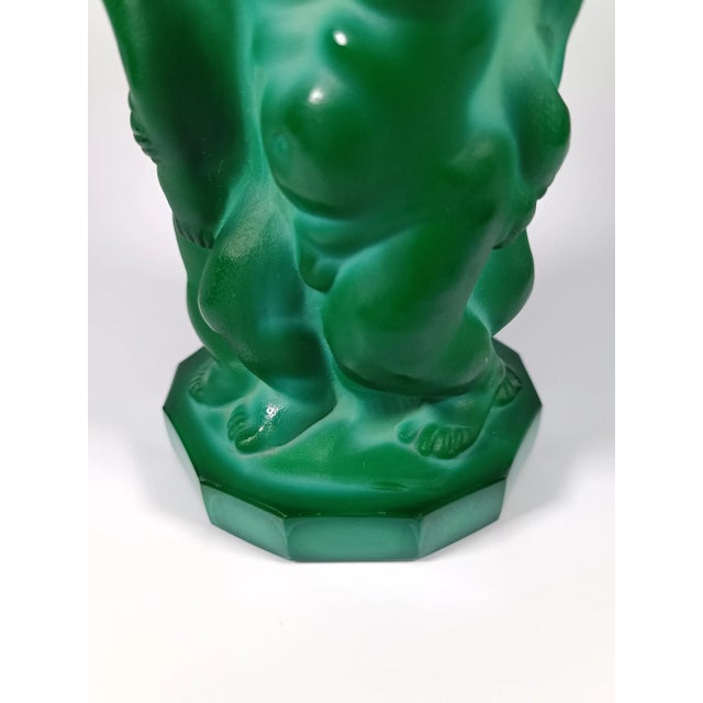 Art Deco František Pazourek Malachite Antique Vase 1930s For Sale - Image 3 of 7