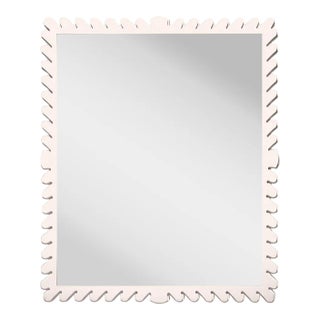 Fleur Home Garden District Coquette Rectangle Mirror in Frosted Petal, 36x48 For Sale