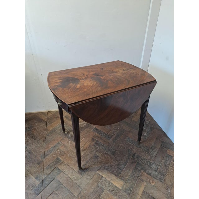 Wood Antique George III Mahogany Pembroke Table, 1790 For Sale - Image 7 of 10
