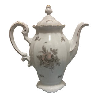 Vintage Johann Haviland "Sepia Rose" Coffee Pot With Lid Bavaria, Germany For Sale