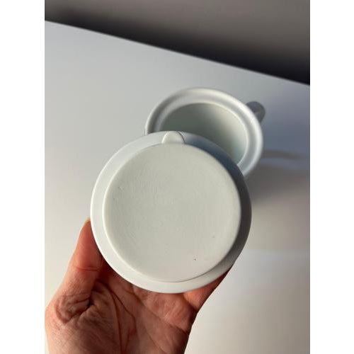 Dark Blue and White Teapot with Geometry Print by Verner Panton for Menu For Sale - Image 5 of 11