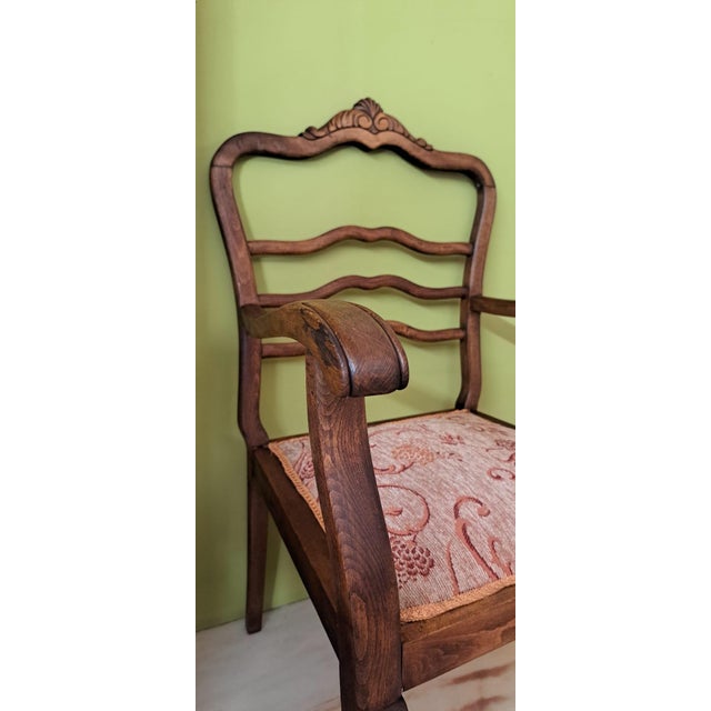 Brown Louis XV Armchair, 1930s For Sale - Image 8 of 11
