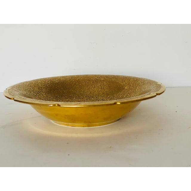 Antique Pickard Gold Incised Porcelain Bowl Dish For Sale - Image 4 of 8