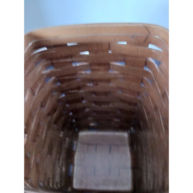 Longaberger Pin Basket, Woven Maple Wood With Logo, Euc, 1991, Includes Liner For Sale - Image 4 of 6