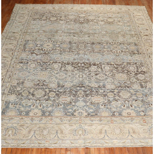 An early 20th Century Antique Persian Malayer Antique washed Rug in gray and blue Details rug no. j2555 size 10' 5" x 13'...