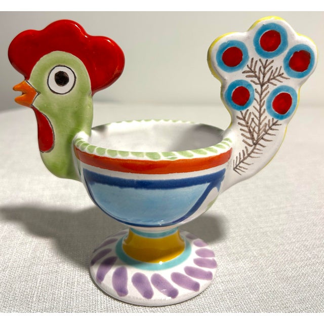 DeSimone Mid 20th Century Italian DeSimone Hand Painted Ceramic Chicken Compote For Sale - Image 4 of 6