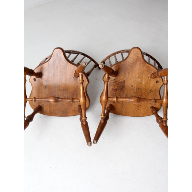 Brown Vintage Ethan Allen Windsor Chairs Pair For Sale - Image 8 of 12