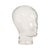 Cool vintage shop display mannequin head made of transparent pressed glass, featuring anti-slip studs on the crown; dates...