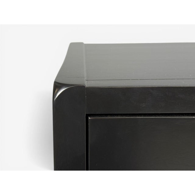 Black American of Martinsville, Campaign Dressers, Ebonized Wood, Chrome, Usa, 1970s For Sale - Image 8 of 14