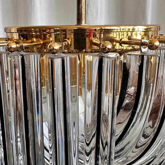 Curved Murano Crystal Glass Ribbon Chandelier attributed to Paolo Venini, 1960s For Sale - Image 6 of 18