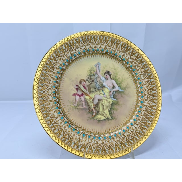 Neoclassical Pair, Antique Royal Vienna "Labors of Cupid" Porcelain 9.5" Plates For Sale - Image 3 of 7