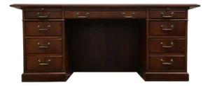 Late 20th Century Kimball Furniture Solid Cherry Traditional Style 72" Executive Office Desk