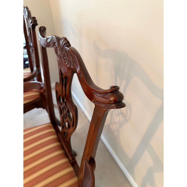 Late 20th Century English Traditional Chippendale Mahogany Armchairs - A Pair For Sale - Image 12 of 18
