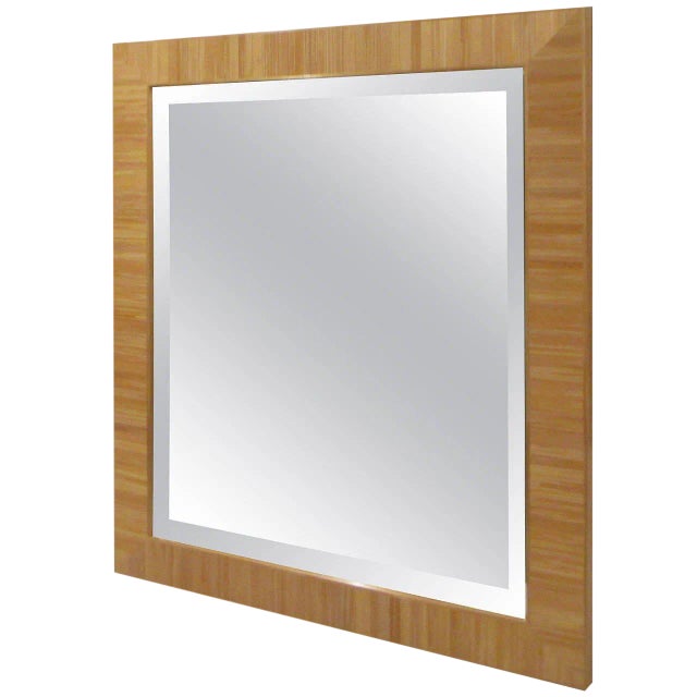 Bespoke Straw Marquetry Mirror For Sale
