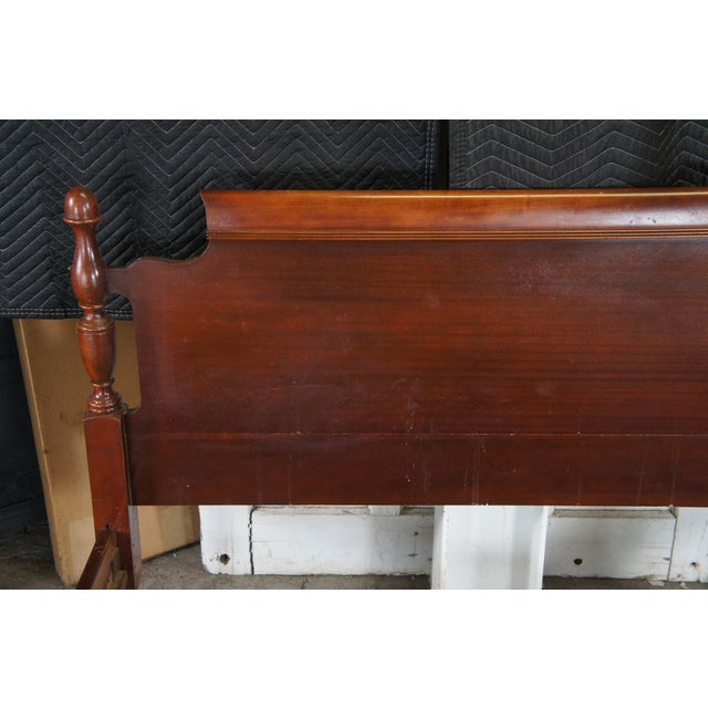 Brown Mid Century Georgian Style Mahogany Double Full Size Four Post Poster Bed For Sale - Image 8 of 13