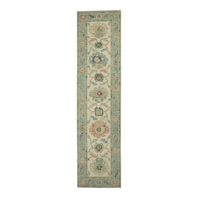 Turkish Oushak Rug 2'7" x 10'3" #20200 For Sale