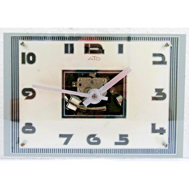 ATO French Art Deco 1930s Leon Hatot Glass and Bakelite Table Clock Table clock designed by Leon Hatot, Paris, France. It...