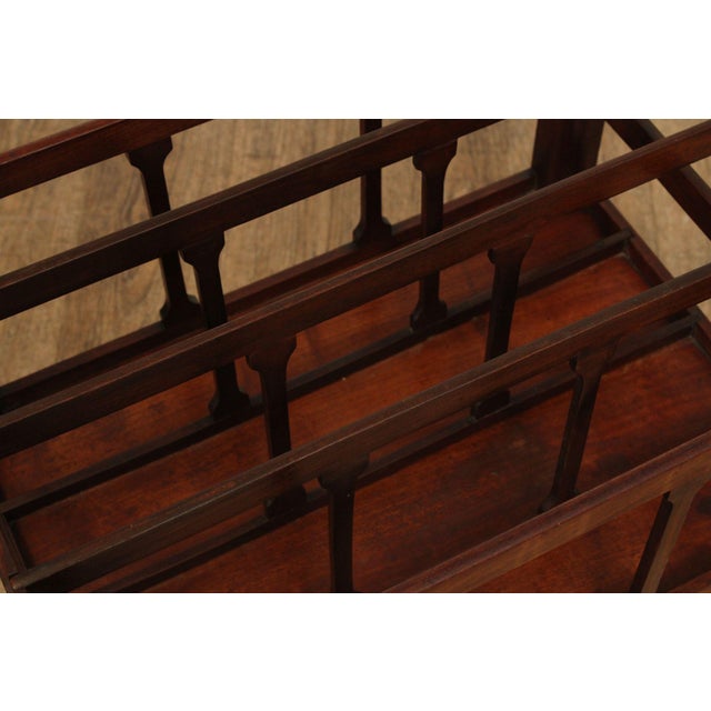 Brown Antique English Regency Mahogany Canterbury For Sale - Image 8 of 12