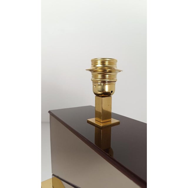 Vintage Table Lamp in Brass and Bevelled Smoked Mirror from Romeo Rega, 1970s For Sale - Image 13 of 18