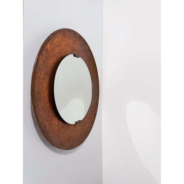 Mid-Century Modern Italian Sculptural Copper Mirror by Angelo Bragali, 1950s For Sale - Image 4 of 18