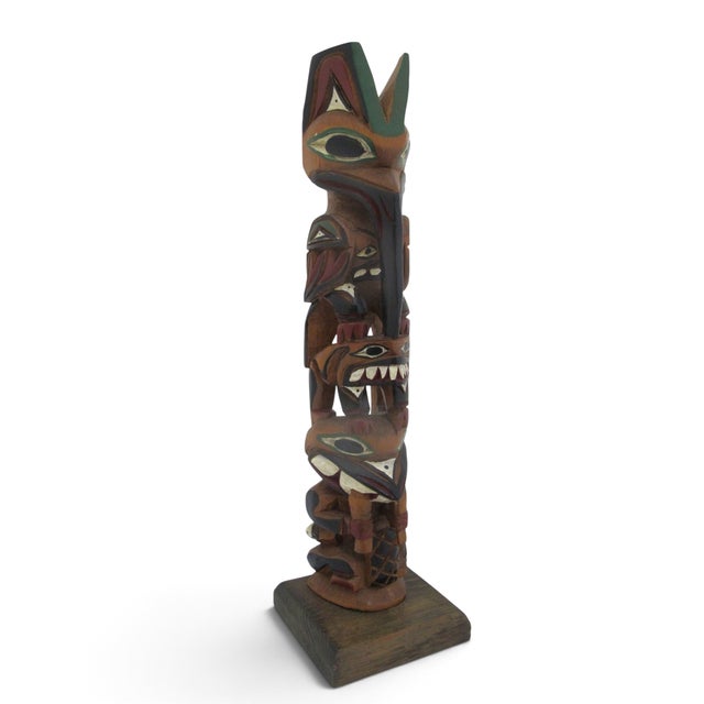 Ray Williams Pacific Nw Eagle Clan Native American Carved Wood Totem Pole For Sale - Image 13 of 14
