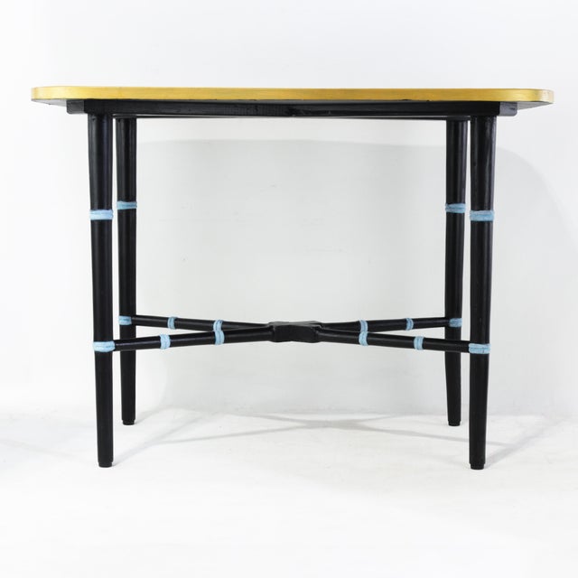 Early 21st Century Pair of Vintage Black Lacquer Chinoiserie Side Tables With Gilt Peacock Motif For Sale - Image 5 of 16