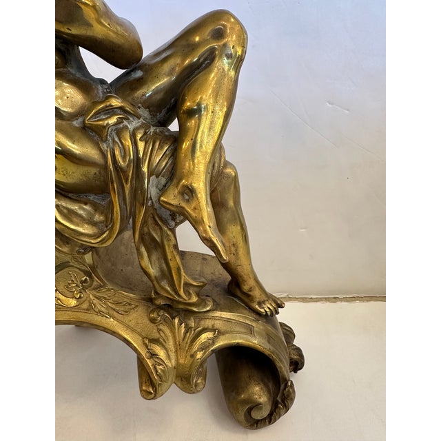 Antique Bronze Figural Andirons -a Pair For Sale - Image 12 of 16