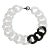 Angela Caputi Italy Large Transparent and Black Resin Chain Choker Necklace For Sale
