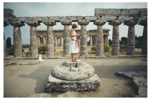 Slim Aarons, Laura Hawk at Paestum, Estate Stamped C-type Digital Print