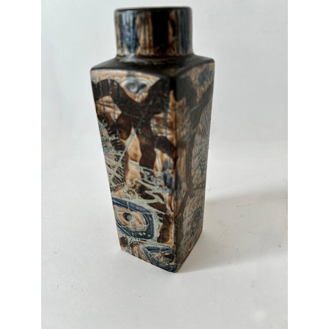 Victorian Hand Crafted Royal Copenhagen Pottery Vase with Sunbursts For Sale - Image 3 of 8