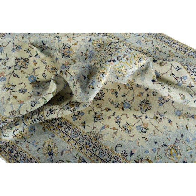 Hand-Knotted Oriental Rug Kashan Kork Rug in Pastel Shades & Fine Pile Wool For Sale - Image 11 of 13