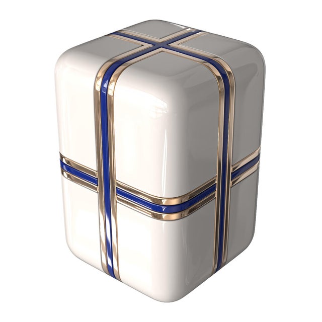 Art Deco "Armonia" Side Table With Stainless Steel and Bronze Details For Sale - Image 3 of 8