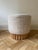 Mid-Century Modern Handcrafted Oak Ottoman With Bouclé Upholstery For Sale - Image 3 of 5