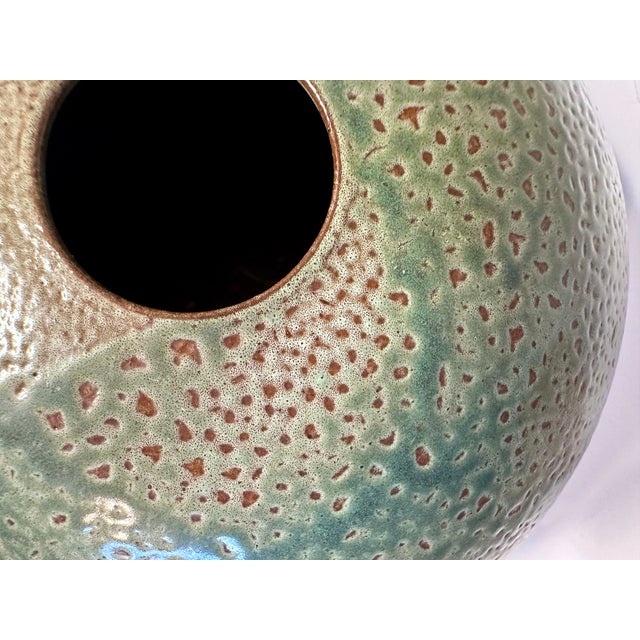 Modernist Japanese Raku Studio Ceramic Art Vase, 1970s For Sale - Image 10 of 13