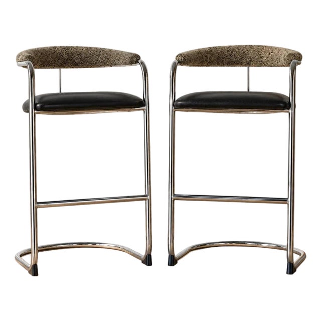 Pair Thonet Cantilever Bar Stools | Anton Lorenz For Sale