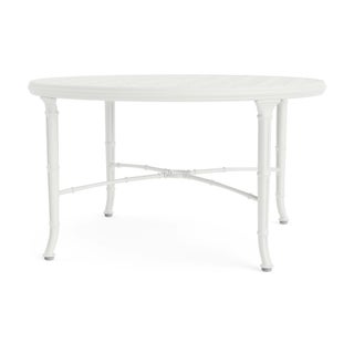 Brown Jordan Calcutta 36" Round Cast Top Chat Table in Chalk For Sale