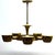 MidCentury Brass Lightolier Fixture by Gerald Thurston. Light is diffused by round frosted glass discs and pierced brass...