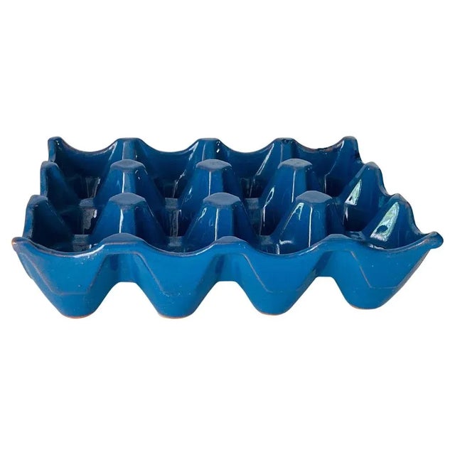 Large Ceramic Egg Holder in Blue, Italy, 1970s For Sale - Image 10 of 10