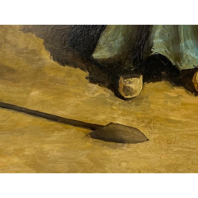 In the Style of Johannes Evert Hendrik Akkeringa Oil on Panel Beach Scene C.1920 For Sale - Image 11 of 13