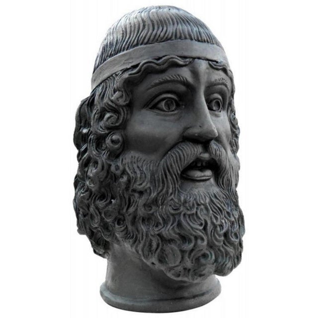 Early 20th Century Head of Bronze attributed to Riace Called Il Vecchio in Terracotta For Sale - Image 4 of 7