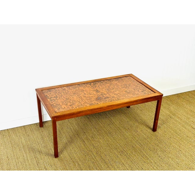 Scandinavian Coffee Table in Teak and Copper, 1960s For Sale - Image 13 of 13