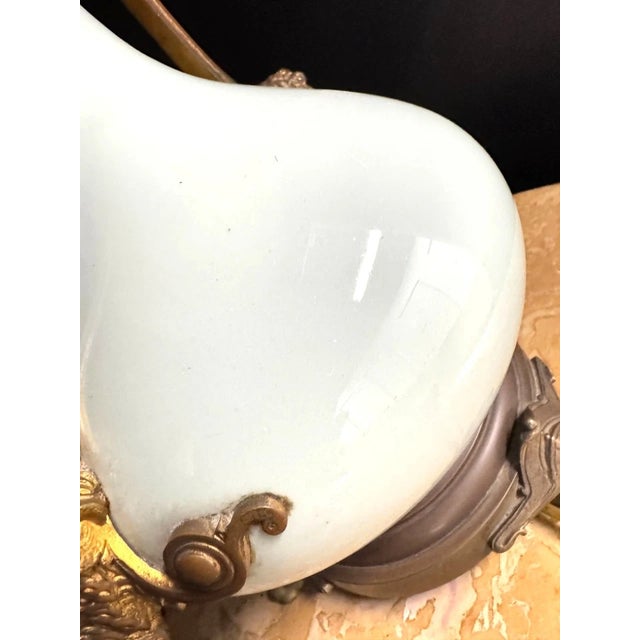 Antique 19th C French Louis XVI Ormolu & Celadon Porcelain Lamps - A Pair For Sale - Image 9 of 18