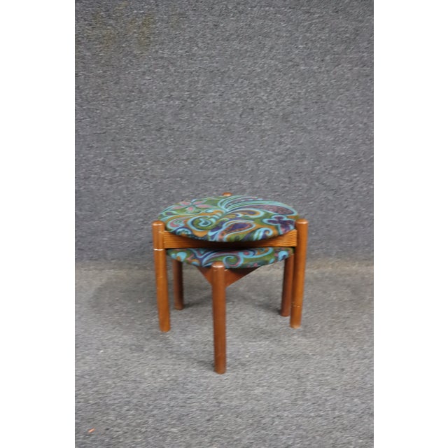 Textile Jack Larsen Style Tripod & Paisley Footstool/Pair For Sale - Image 7 of 9