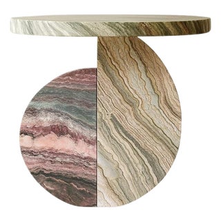 Moon Side Table in Marble and Onyx by Marsica Fossati For Sale