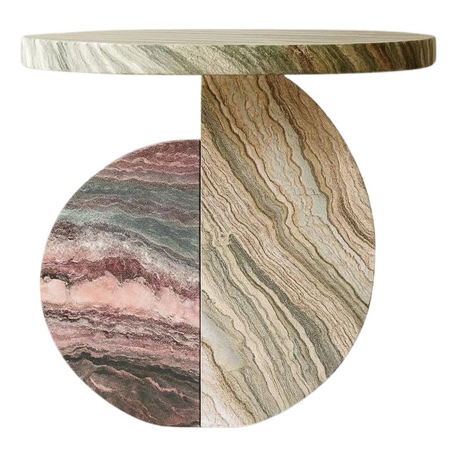 Moon Side Table in Marble and Onyx by Marsica Fossati For Sale