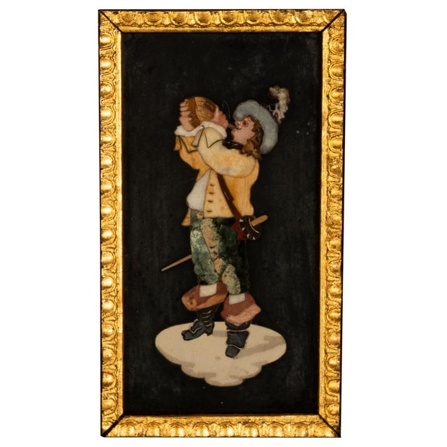 A fine antique Italian Pietra Dura Grand Tour marquetry stone picture panel, circa 1870. This very attractive plaque...