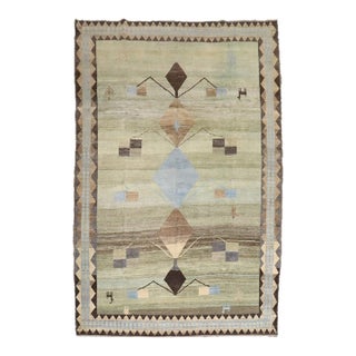 Vintage Geometric Persian Gabbeh Carpet - 6'10" x 9'10" For Sale
